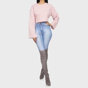 Bell Sleeve Crop Sweatshirt Mauve